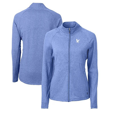 Veste zippée entièrement recyclée en tricot écologique pour femme Cutter & Buck Heather Royal Embry Riddle Eagles Adapt