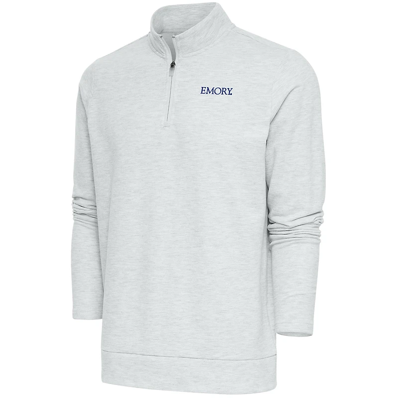 Pull à col rond zippé Gambit Emory Eagles gris chiné pour homme
