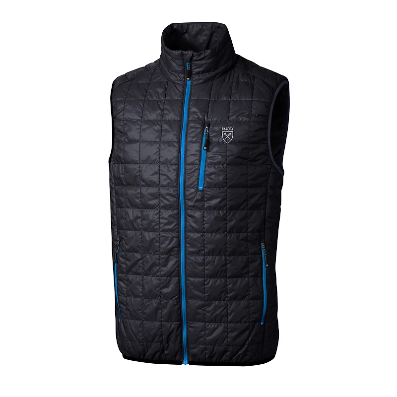 Doudoune sans manches zippée Cutter & Buck Navy Emory Eagles Rainier pour homme, isolée PrimaLoft Eco
