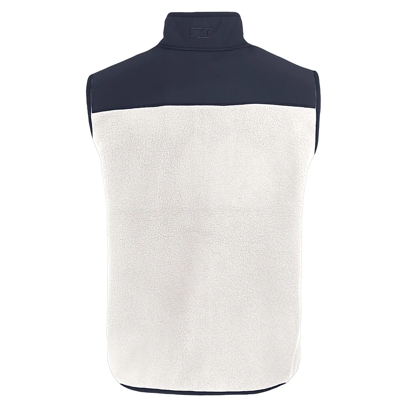 Gilet zippé en polaire Sherpa écologique pour homme Cutter & Buck Oatmeal Emory Eagles Cascade