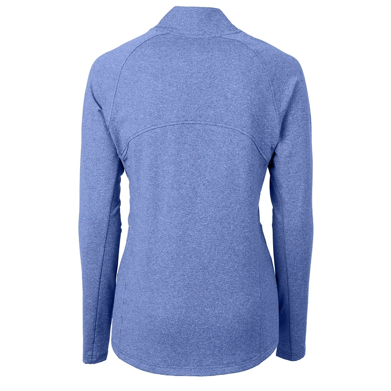 Veste zippée intégrale en tricot recyclé Emory Eagles Adapt Eco Knit Heather pour femme, bleu chiné, Cutter & Buck