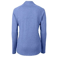 Veste zippée intégrale en tricot recyclé Emory Eagles Adapt Eco Knit Heather pour femme, bleu chiné, Cutter & Buck