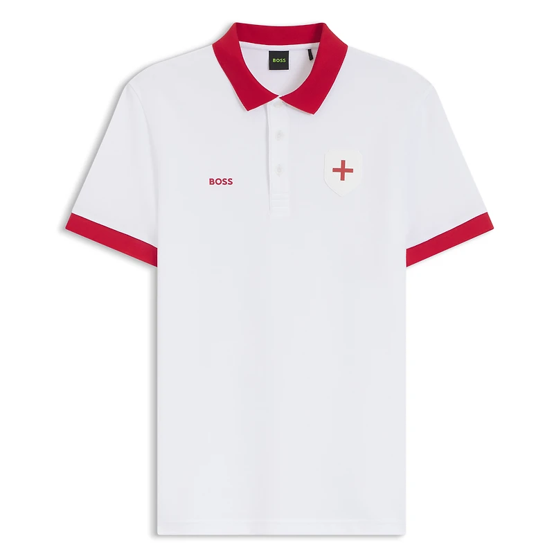 Polo Hugo Boss blanc pour homme, Angleterre Lux Paddy