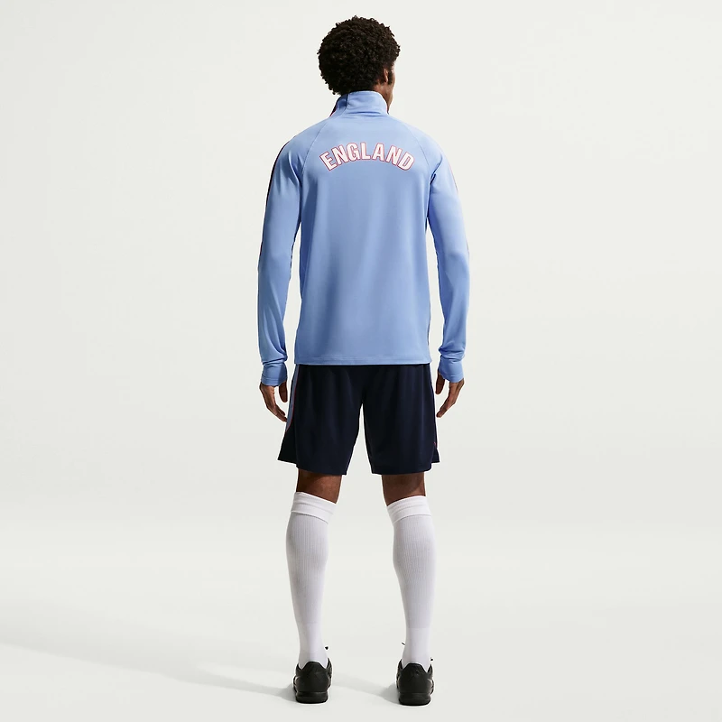Men's Nike Blue England National Team Dri-FIT Quarter-Zip Long Sleeve Drill Top