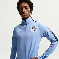 Haut d'entraînement à manches longues et fermeture éclair 1/4 Nike bleu de l'équipe nationale d'Angleterre pour homme