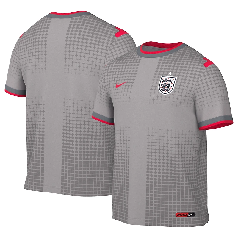 Maillot d'avant-match Nike gris pour homme, équipe nationale d'Angleterre x Palace 2026 Dri-FIT