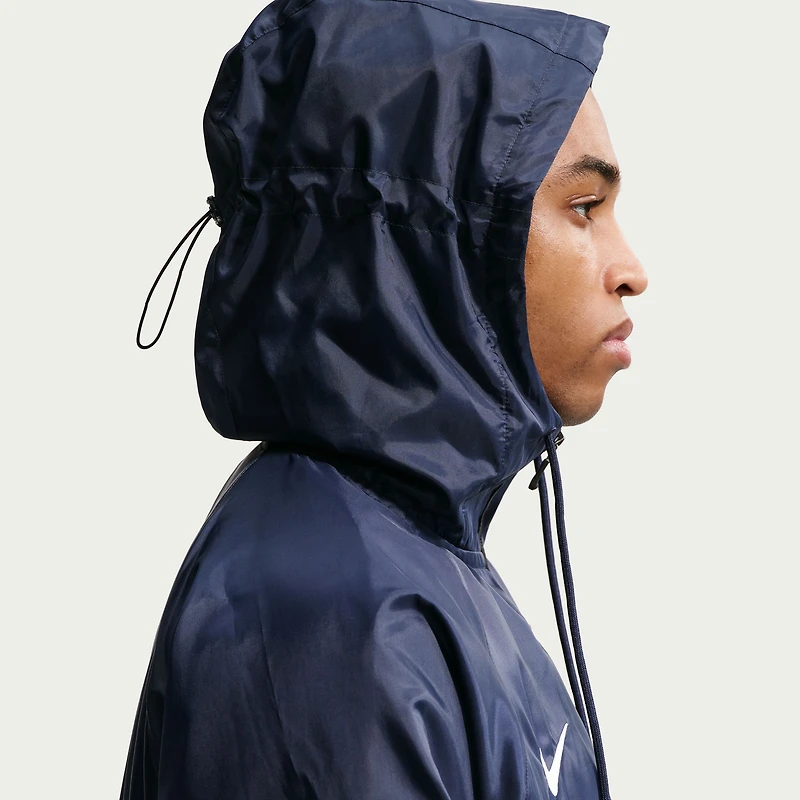 Veste à capuche zippée intégrale Nike bleu marine pour homme, modèle Anthem 2026 de l'équipe nationale d'Angleterre, technologie Dri-FIT.