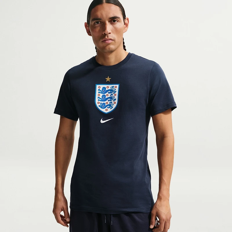 T-shirt homme Nike bleu marine avec écusson de l'équipe nationale d'Angleterre