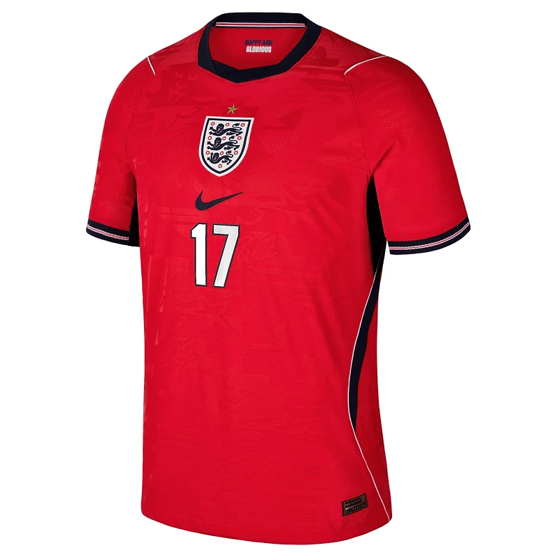 Men's Nike Phil Foden Red England National Team 2026 Away Match Authentic Jersey