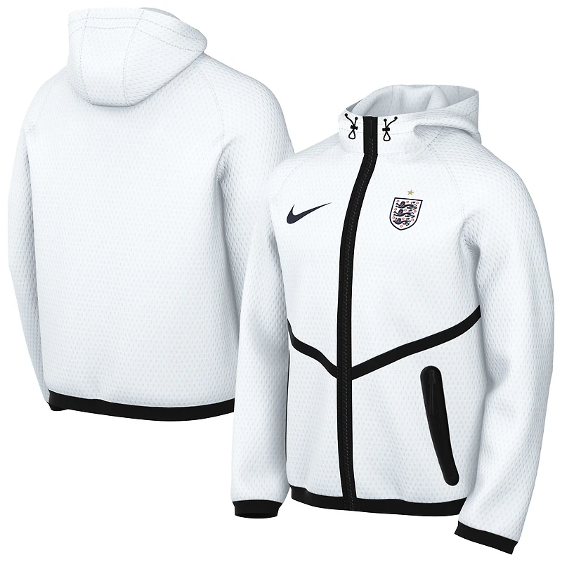 Veste à capuche zippée Nike Anthem Mesh Dri-FIT blanche pour homme, équipe nationale d'Angleterre 2026