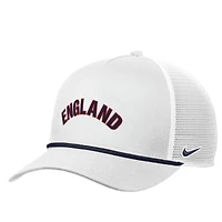 Casquette Nike blanche pour homme, modèle Rise Rope Trucker, équipe nationale d'Angleterre.