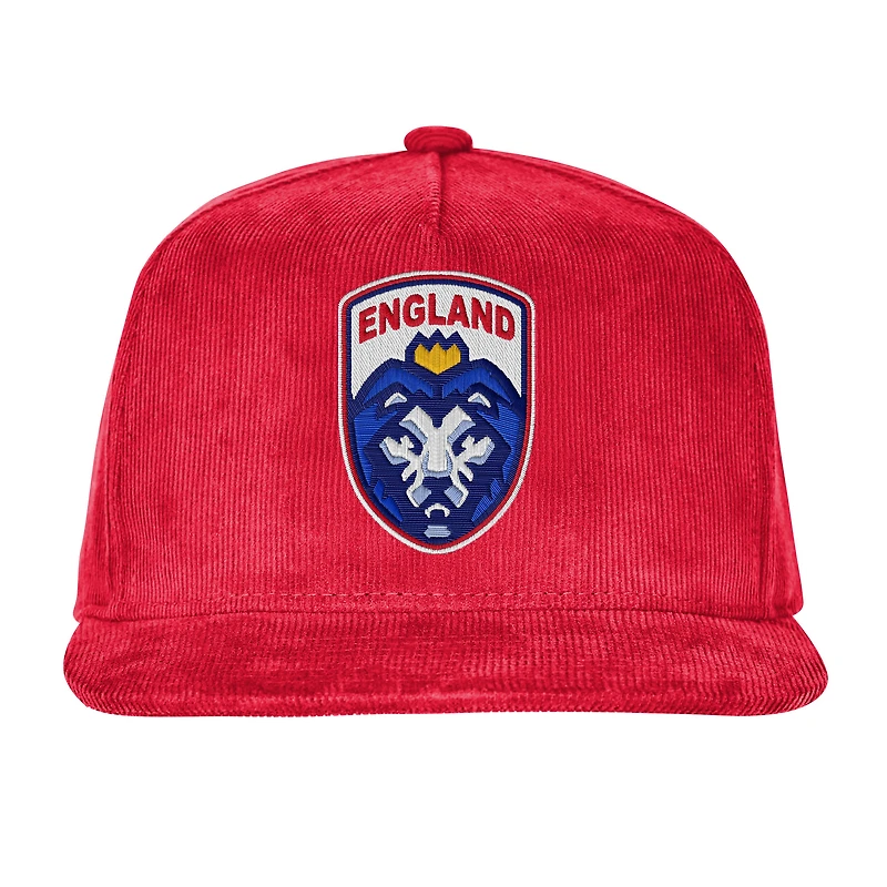 Men's Outerstuff Red England FIFA World Cup 2026 Corduroy Snapback Hat