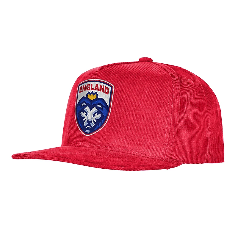 Casquette snapback en velours côtelé rouge Outerstuff pour homme, équipe nationale d'Angleterre, Coupe du Monde de la FIFA 2026