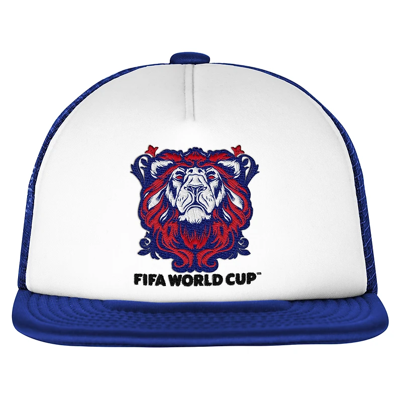 Men's Outerstuff White/Royal England FIFA World Cup 2026 Defender Adjustable Trucker Hat