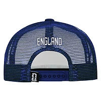Men's Outerstuff White/Royal England FIFA World Cup 2026 Defender Adjustable Trucker Hat