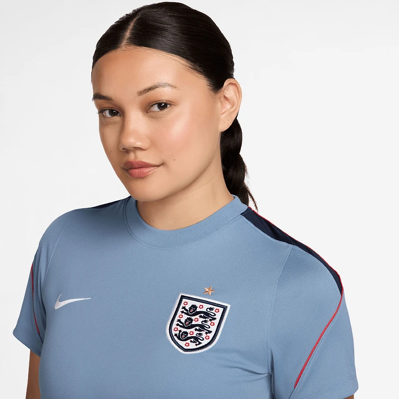 Haut Nike Strike Dri-FIT bleu pour femme, équipe nationale d'Angleterre 2026