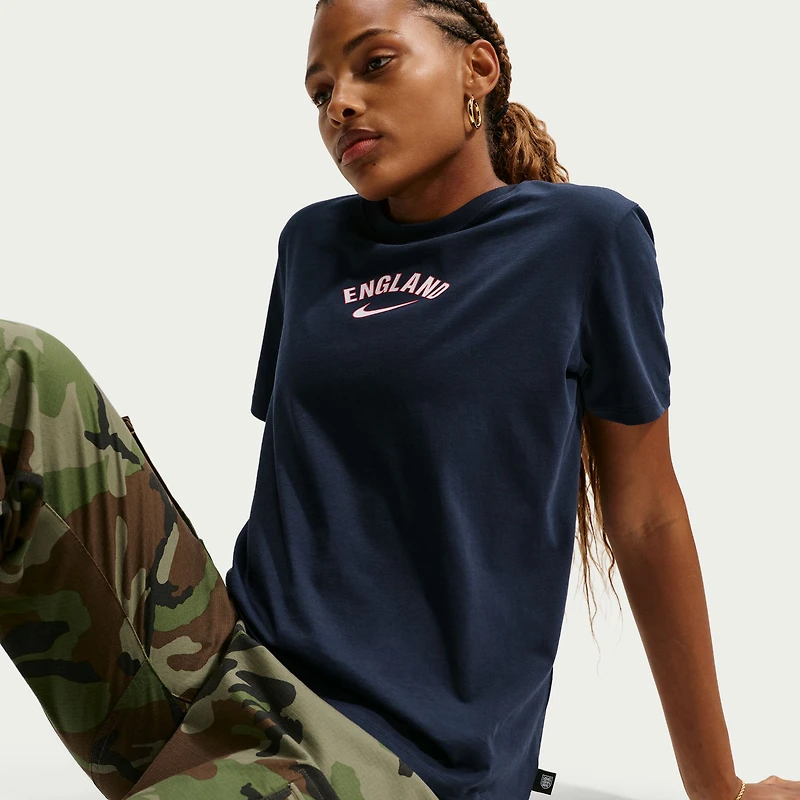 Women's Nike Blue England National Team Wordmark T-Shirt