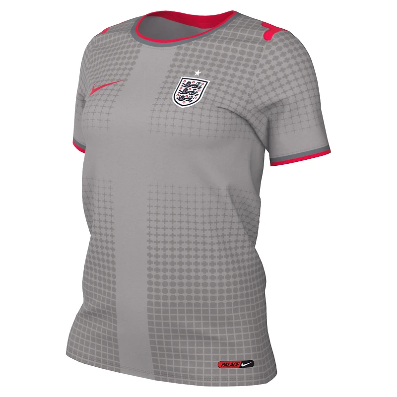 Maillot d'avant-match Nike gris pour femme, équipe nationale d'Angleterre x Palace 2026 Dri-FIT
