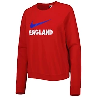 Women's Nike Red England National Team Lockup Varsity Tri-Blend Raglan Pullover Sweatshirt