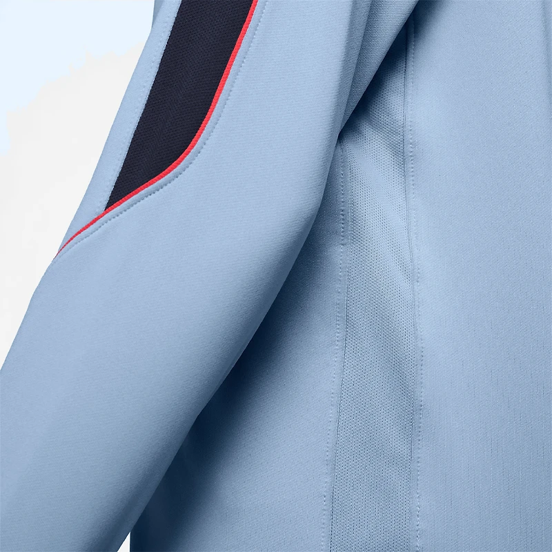 Haut d'entraînement à manches longues et fermeture éclair 1/4 Nike Strike Dri-FIT bleu pour jeunes, équipe nationale d'Angleterre 2026