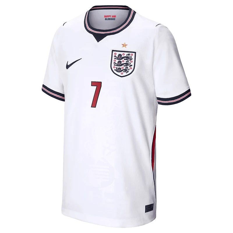 Youth Nike Bukayo Saka White England National Team 2026 Home Stadium Replica Jersey