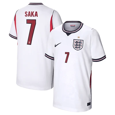 Maillot réplique domicile Nike Bukayo Saka blanc de l'équipe nationale d'Angleterre 2026