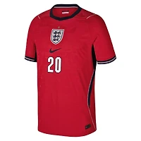 Maillot authentique Nike Cole Palmer rouge de l'équipe nationale d'Angleterre pour jeunes, saison 2026, match extérieur.