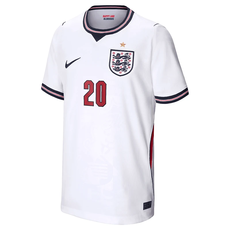 Maillot réplique domicile Nike Cole Palmer blanc de l'équipe nationale d'Angleterre 2026 pour jeunes