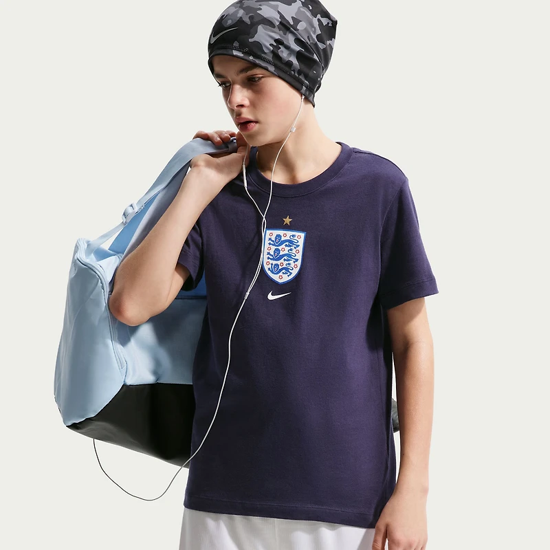 Youth Nike White England National Team Crest T-Shirt