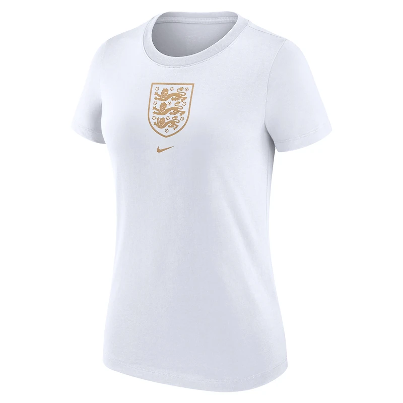 T-shirt à écusson triple mélange Nike Angleterre pour femme, blanc