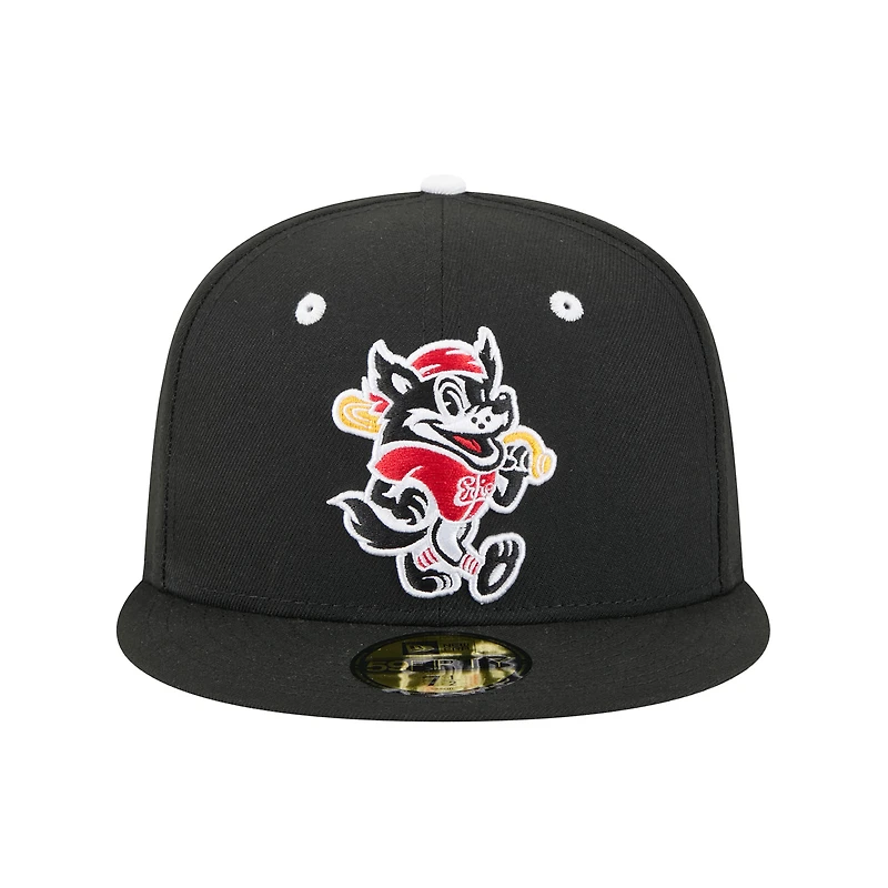 Casquette ajustée 59FIFTY noire New Era pour homme, thème Erie SeaWolves