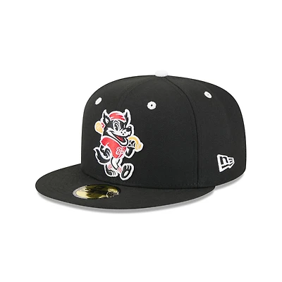 Casquette ajustée 59FIFTY noire New Era pour homme, thème Erie SeaWolves