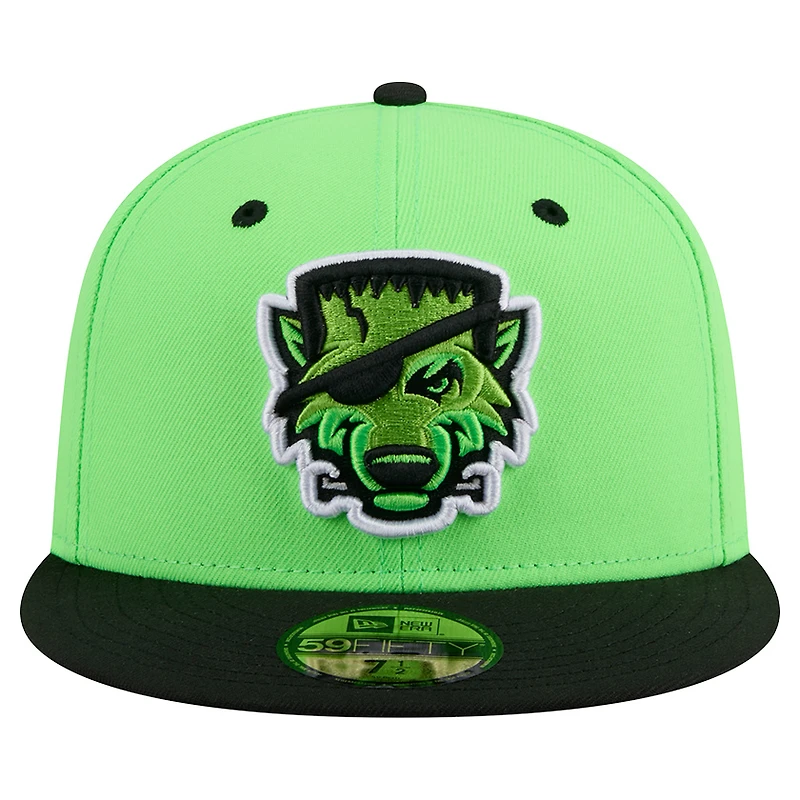 Casquette ajustée 59FIFTY pour homme New Era Neon Green Erie SeaWolves Theme Nights