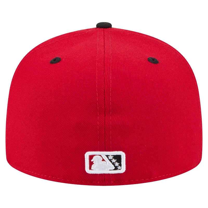 Casquette ajustée 59FIFTY pour homme Erie SeaWolves Authentic Collection New Era rouge/noir