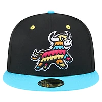 Men's New Era Black/Aqua Erie SeaWolves Copa de la Diversión 59FIFTY Fitted Hat