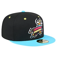 Men's New Era Black/Aqua Erie SeaWolves Copa de la Diversión 59FIFTY Fitted Hat