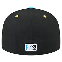 Men's New Era Black/Aqua Erie SeaWolves Copa de la Diversión 59FIFTY Fitted Hat