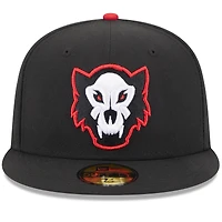 Casquette ajustée 59FIFTY avec logo alternatif Erie SeaWolves New Era pour homme, noire