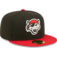 Men's New Era Black Erie SeaWolves Authentic Collection Team Alternate 59FIFTY Fitted Hat