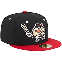 Men's New Era Black Erie SeaWolves Theme Nights Pepperoni Balls  59FIFTY Fitted Hat