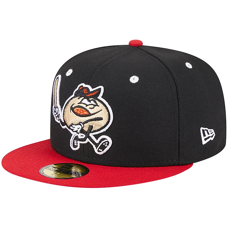 Casquette ajustée 59FIFTY Erie SeaWolves Theme Nights Pepperoni Balls New Era noire pour homme