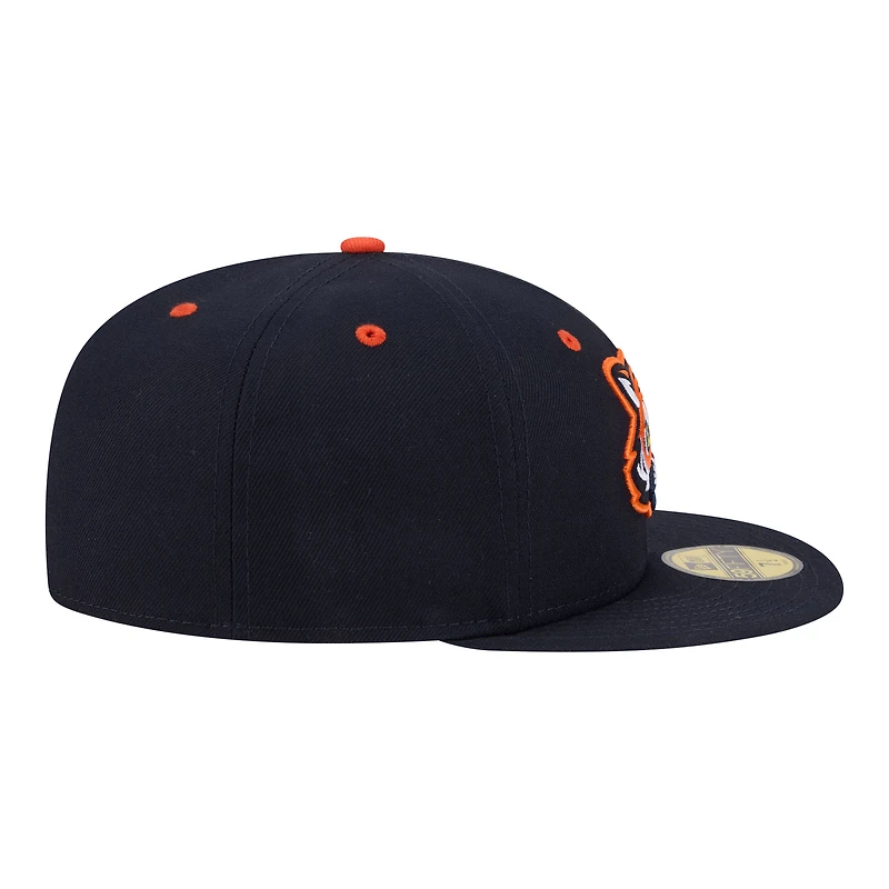 Casquette ajustée New Era 59FIFTY pour homme, bleu marine, Erie SeaWolves, soirées thématiques de ligue mineure