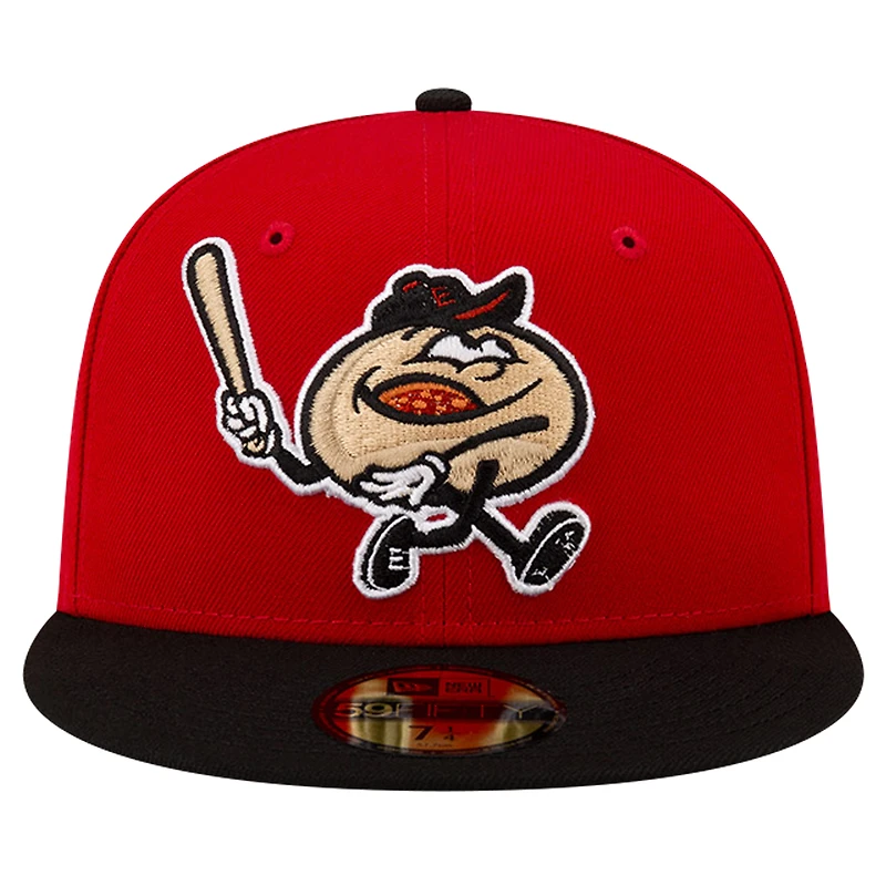Men's New Era Red/Black Erie SeaWolves Theme Night Pepperoni 59FIFTY Fitted Hat
