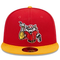 Casquette ajustée 59FIFTY Erie SeaWolves Marvel x Minor League New Era rouge/jaune pour homme