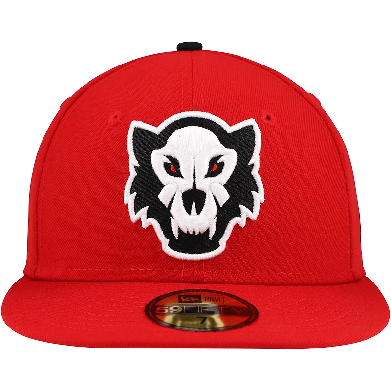 Casquette ajustée 59FIFTY Erie SeaWolves Authentic Collection New Era rouge pour hommes