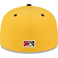 Casquette ajustée 59FIFTY avec logo alternatif Erie SeaWolves jaune New Era pour homme