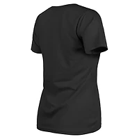 T-shirt col V noir New Era pour femme, motif Erie SeaWolves Moon Mammoths
