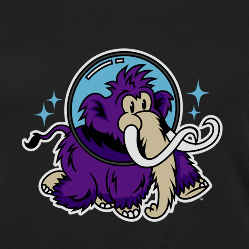 T-shirt col V noir New Era pour femme, motif Erie SeaWolves Moon Mammoths