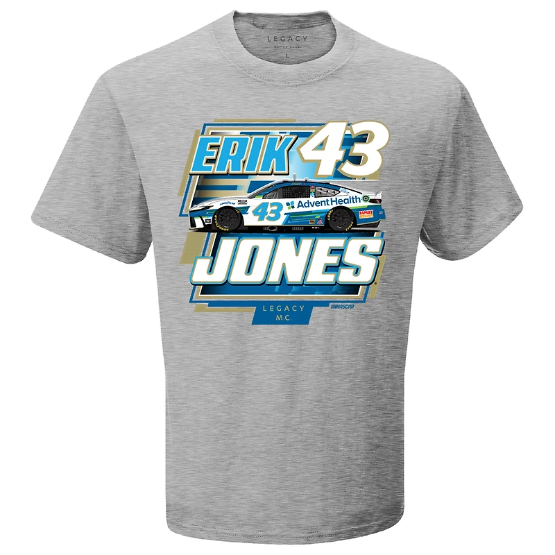 T-shirt pour hommes LEGACY Motor Club Team Collection Heather Grey Erik Jones AdventHealth Rival