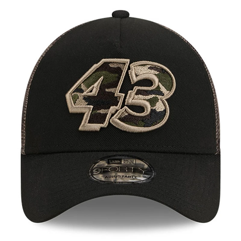 Men's New Era  Black Erik Jones  Camo 9FORTY A-Frame Trucker Adjustable Hat